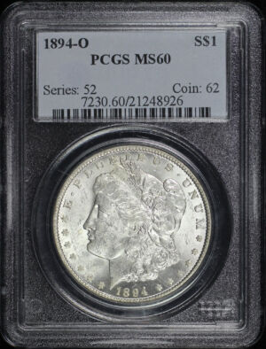 Obverse of this 1894-O Morgan Dollar PCGS MS-60