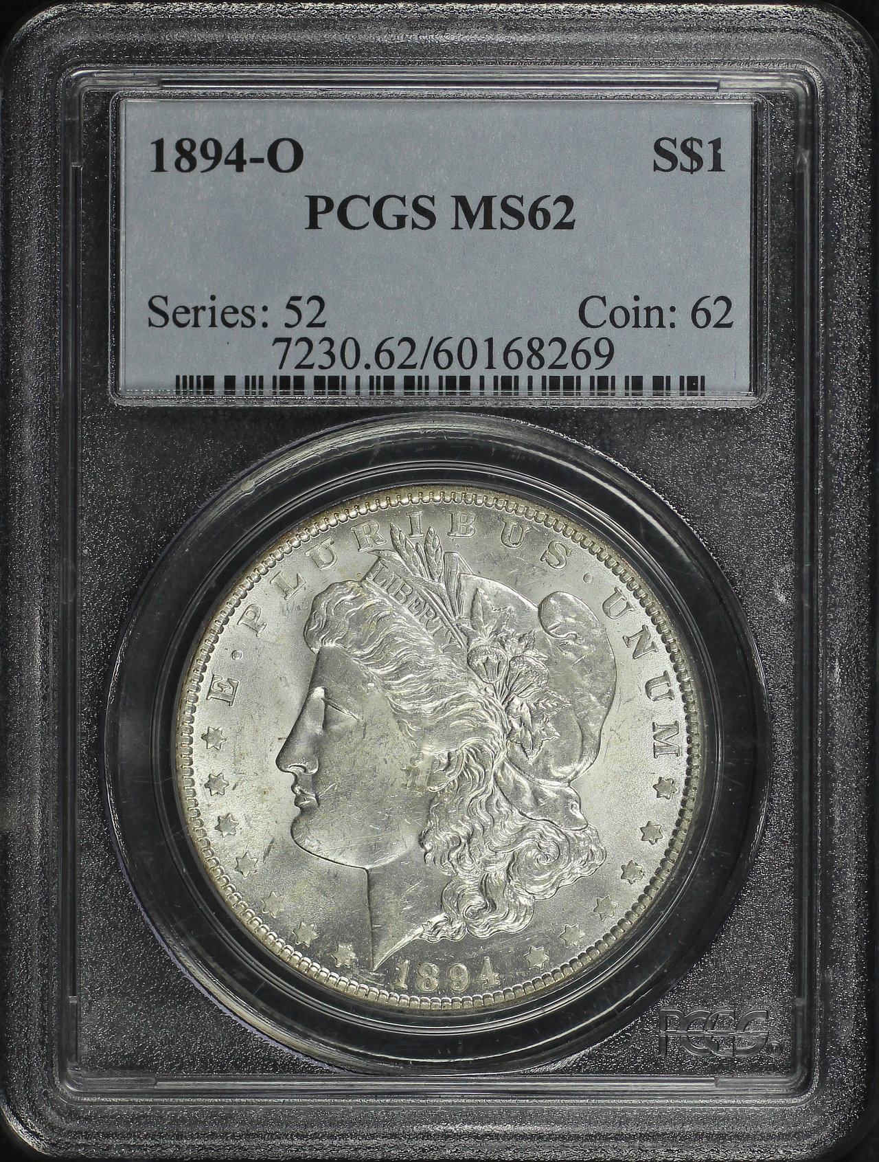 Obverse of this 1894-O Morgan Dollar PCGS MS-62