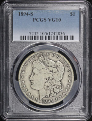Obverse of this 1894-S Morgan Dollar PCGS VG-10