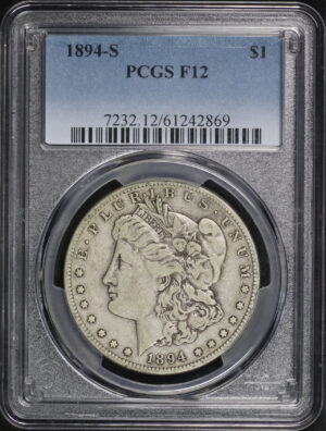Obverse of this 1894-S Morgan Dollar PCGS F-12