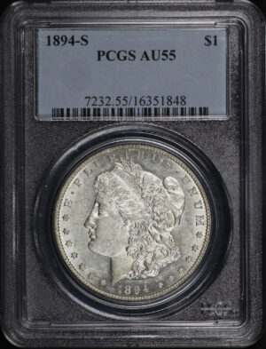 Obverse of this 1894-S Morgan Dollar PCGS AU-55