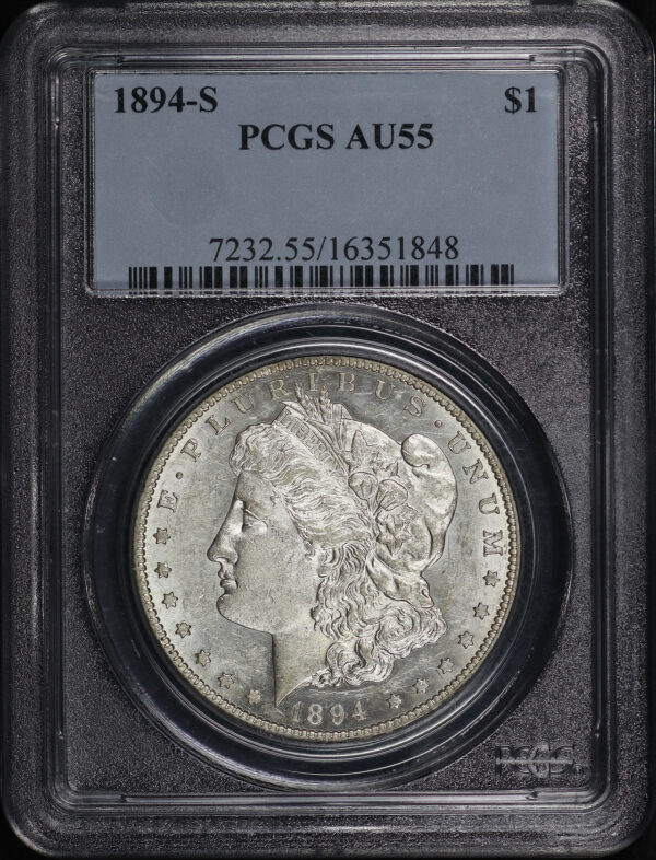 Obverse of this 1894-S Morgan Dollar PCGS AU-55