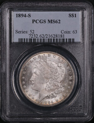 Obverse of this 1894-S Morgan Dollar PCGS MS-62