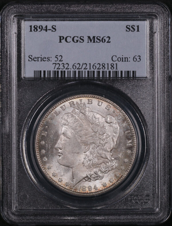 Obverse of this 1894-S Morgan Dollar PCGS MS-62