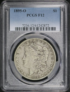 Obverse of this 1895-O Morgan Dollar PCGS F-12