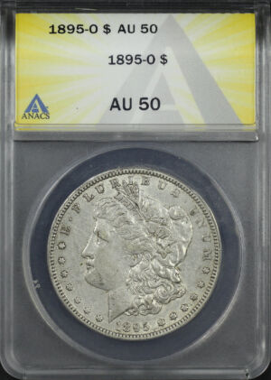 Obverse of this 1895-O Morgan Dollar ANACS AU-50