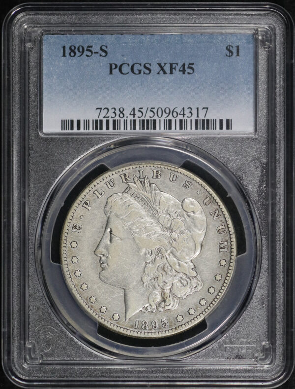 Obverse of this 1895-S Morgan Dollar PCGS XF-45
