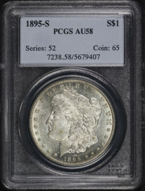Obverse of this 1895-S Morgan Dollar PCGS AU-58