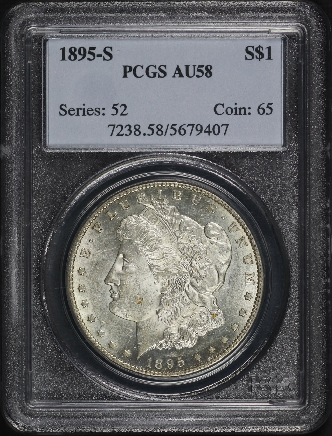 Obverse of this 1895-S Morgan Dollar PCGS AU-58