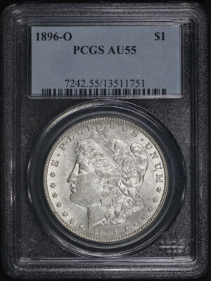 Obverse of this 1896-O Morgan Dollar PCGS AU-55