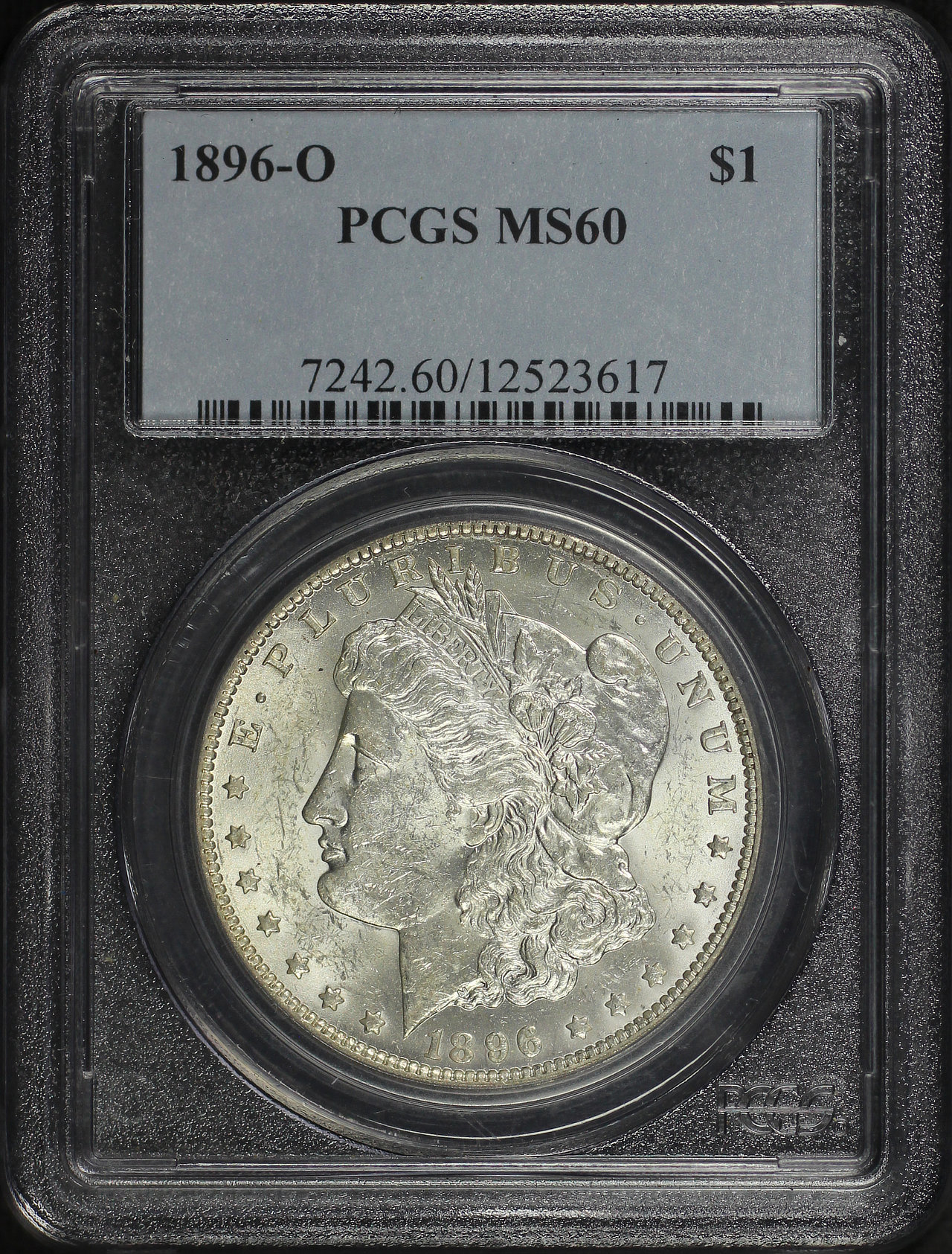 Obverse of this 1896-O Morgan Dollar PCGS MS-60
