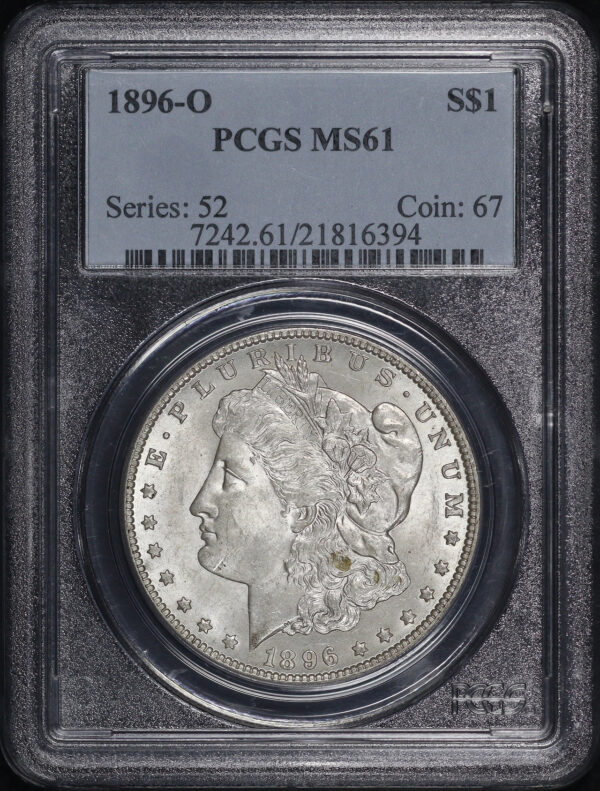 Obverse of this 1896-O Morgan Dollar PCGS MS-61