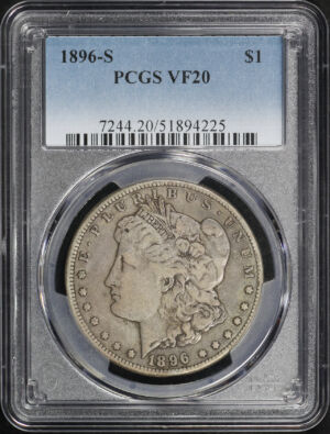 Obverse of this 1896-S Morgan Dollar PCGS VF-20