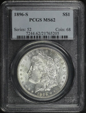Obverse of this 1896-S Morgan Dollar PCGS MS-62