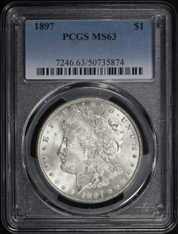 Obverse of this 1897 Morgan Dollar PCGS MS-63