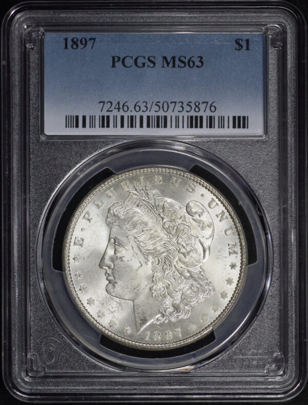 Obverse of this 1897 Morgan Dollar PCGS MS-63