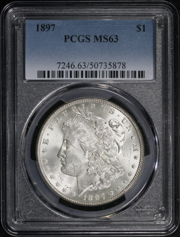 Obverse of this 1897 Morgan Dollar PCGS MS-63