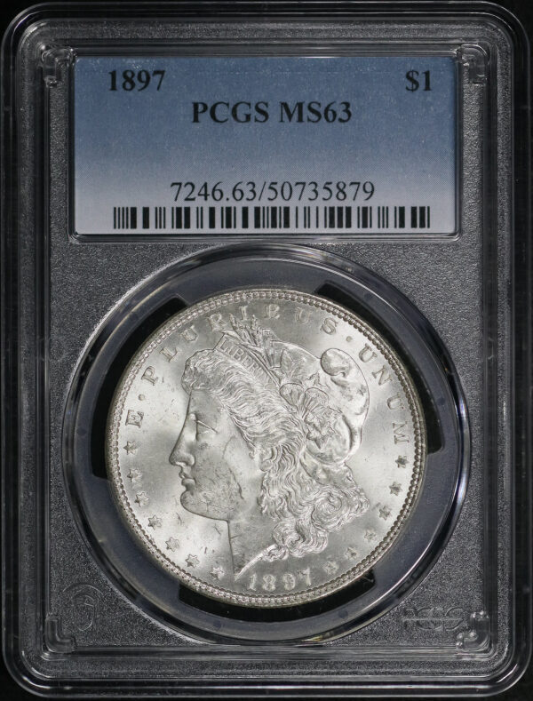 Obverse of this 1897 Morgan Dollar PCGS MS-63