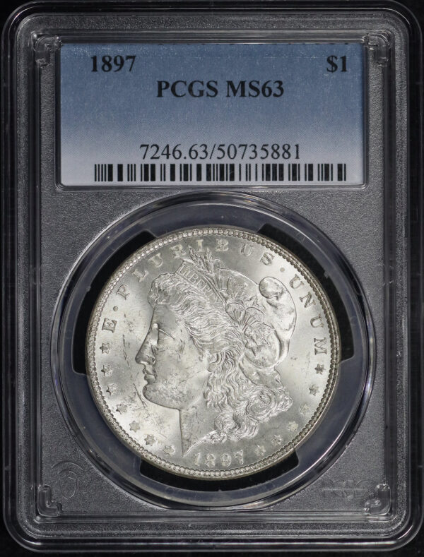 Obverse of this 1897 Morgan Dollar PCGS MS-63