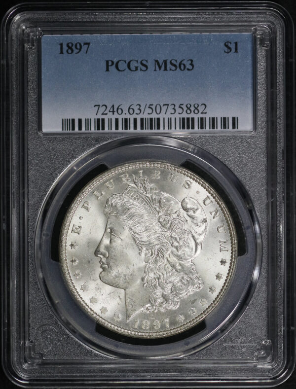 Obverse of this 1897 Morgan Dollar PCGS MS-63