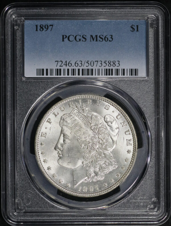 Obverse of this 1897 Morgan Dollar PCGS MS-63