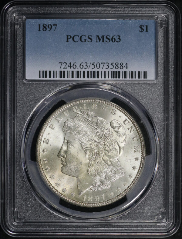 Obverse of this 1897 Morgan Dollar PCGS MS-63