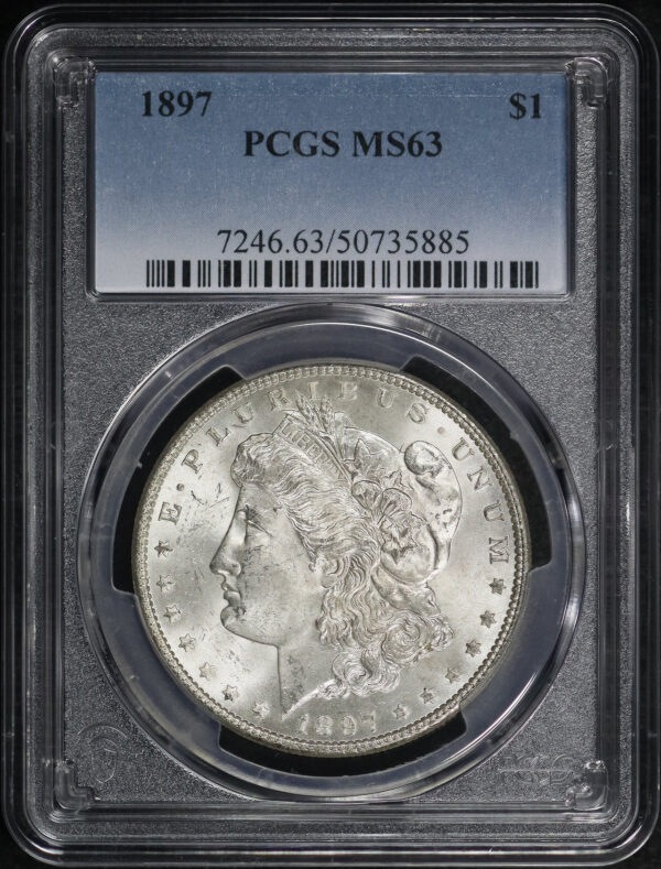 Obverse of this 1897 Morgan Dollar PCGS MS-63