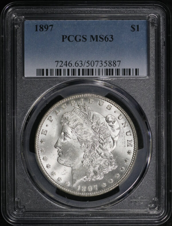 Obverse of this 1897 Morgan Dollar PCGS MS-63