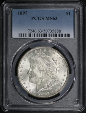 Obverse of this 1897 Morgan Dollar PCGS MS-63