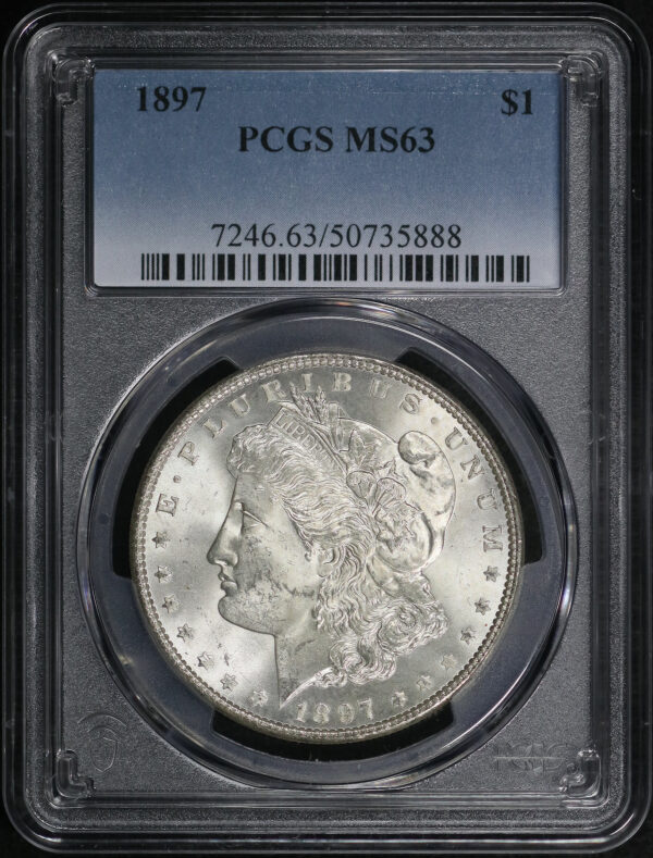 Obverse of this 1897 Morgan Dollar PCGS MS-63