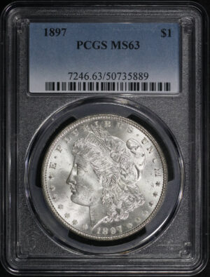 Obverse of this 1897 Morgan Dollar PCGS MS-63