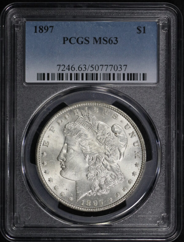 Obverse of this 1897 Morgan Dollar PCGS MS-63