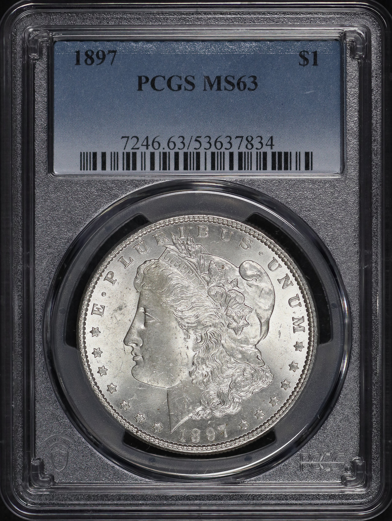 Obverse of this 1897 Morgan Dollar PCGS MS-63