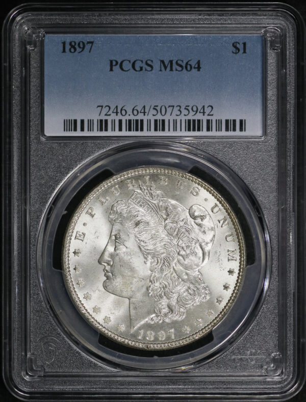 Obverse of this 1897 Morgan Dollar PCGS MS-64