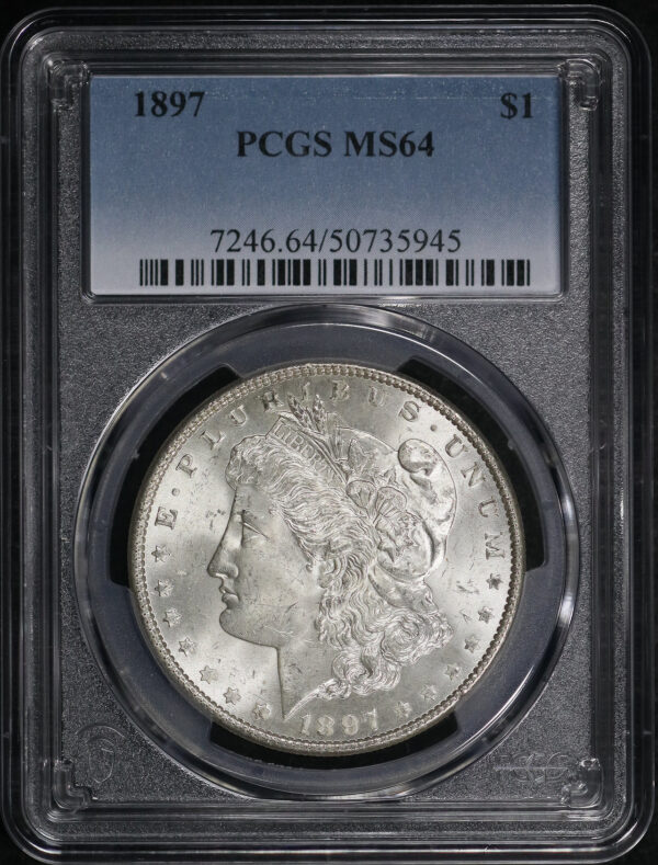 Obverse of this 1897 Morgan Dollar PCGS MS-64