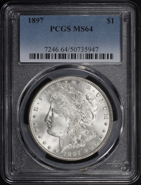Obverse of this 1897 Morgan Dollar PCGS MS-64