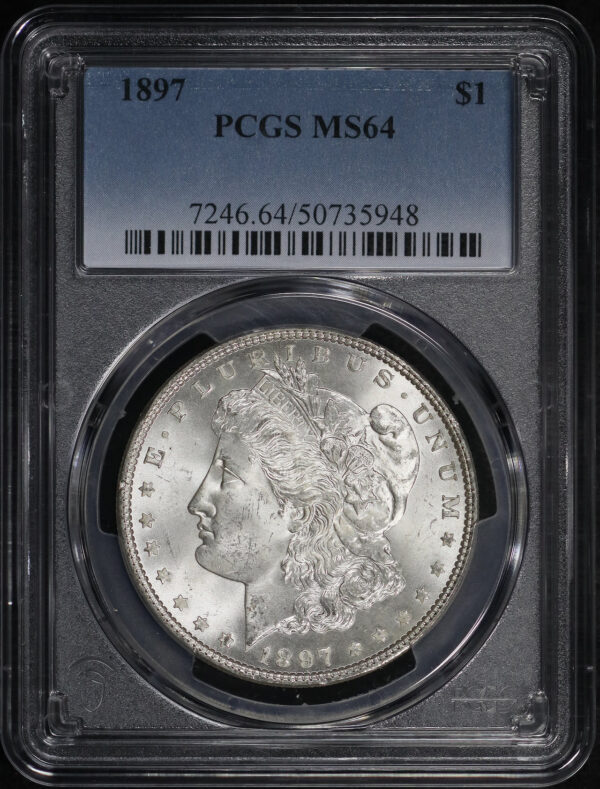 Obverse of this 1897 Morgan Dollar PCGS MS-64