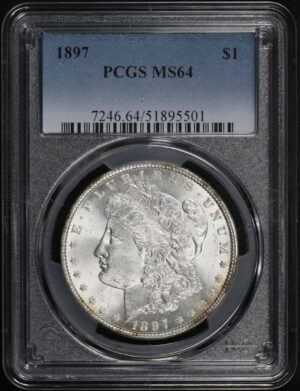 Obverse of this 1897 Morgan Dollar PCGS MS-64