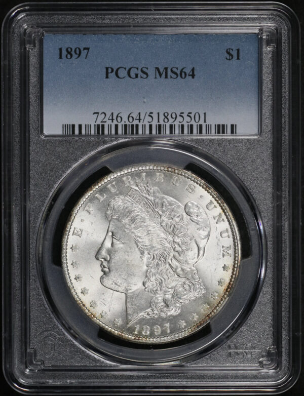 Obverse of this 1897 Morgan Dollar PCGS MS-64