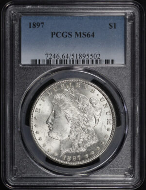 Obverse of this 1897 Morgan Dollar PCGS MS-64