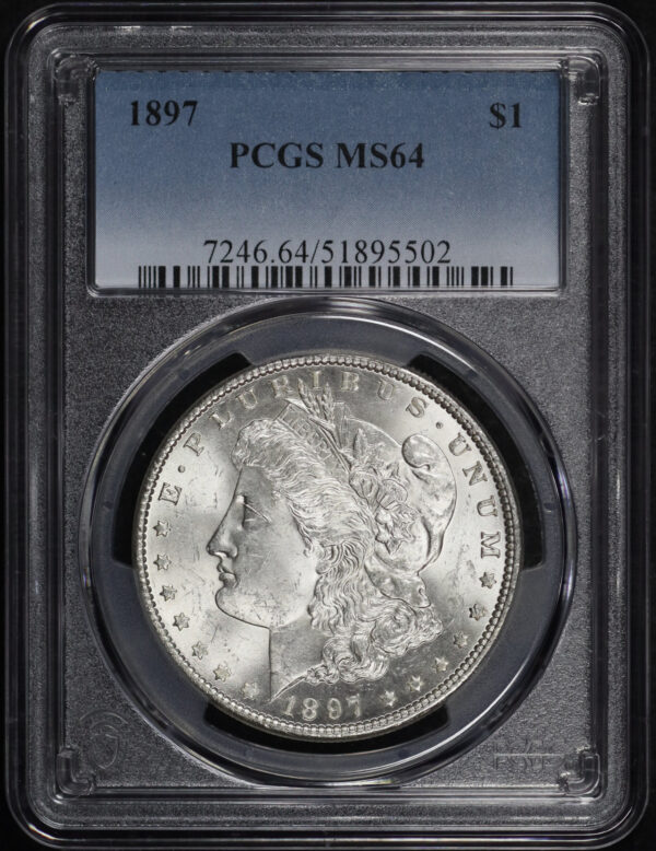 Obverse of this 1897 Morgan Dollar PCGS MS-64
