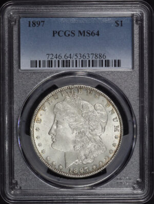 Obverse of this 1897 Morgan Dollar PCGS MS-64