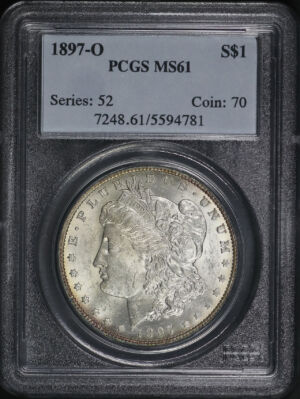 Obverse of this 1897-O Morgan Dollar PCGS MS-61