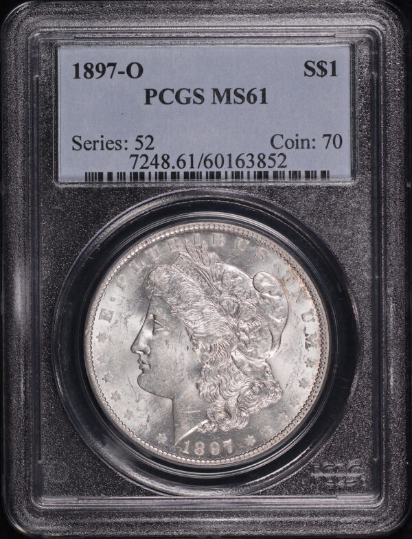 Obverse of this 1897-O Morgan Dollar PCGS MS-61
