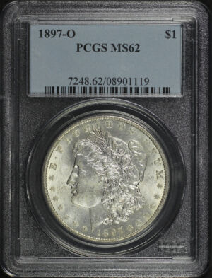 Obverse of this 1897-O Morgan Dollar PCGS MS-62