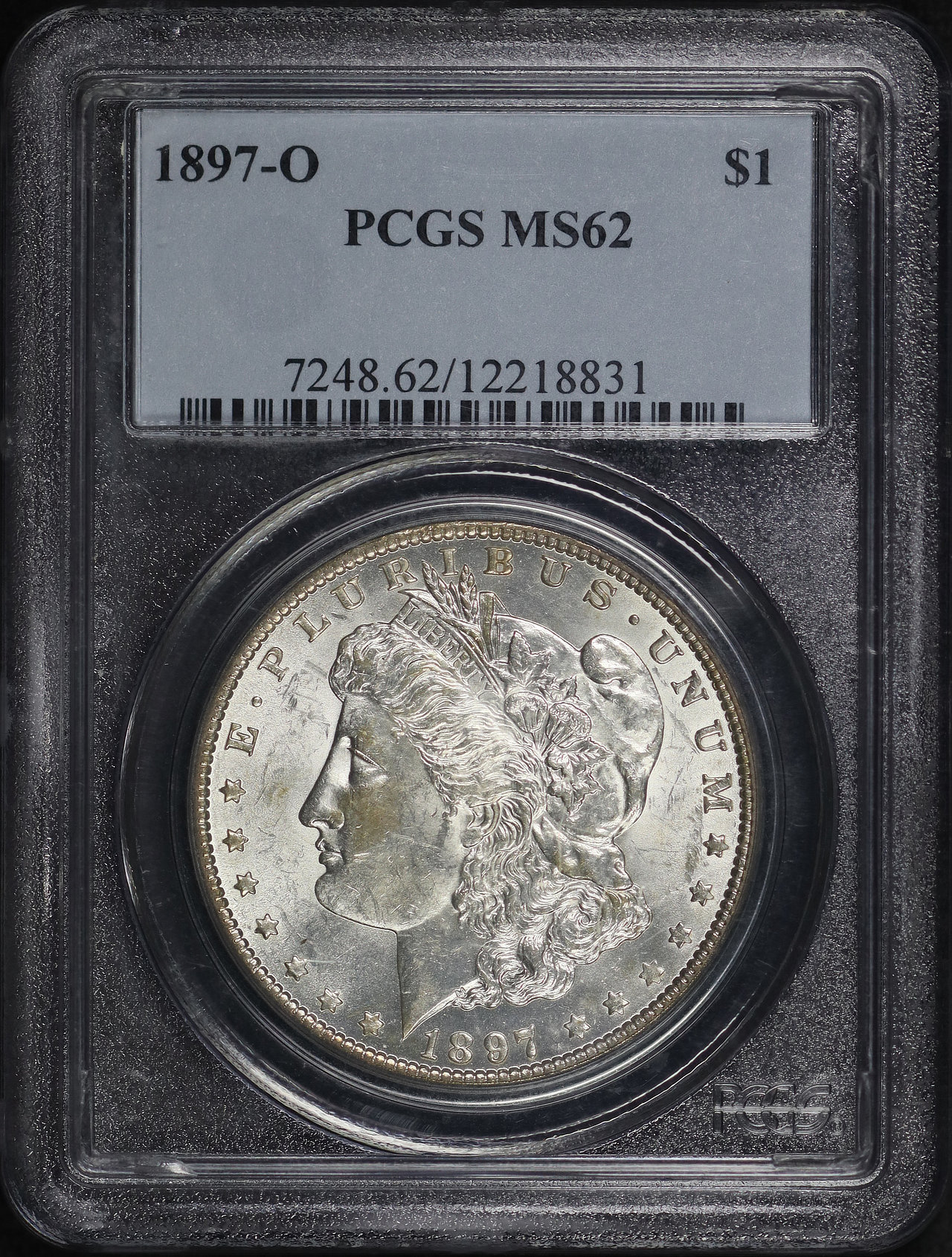 Obverse of this 1897-O Morgan Dollar PCGS MS-62