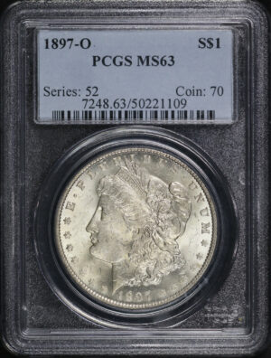 Obverse of this 1897-O Morgan Dollar PCGS MS-63