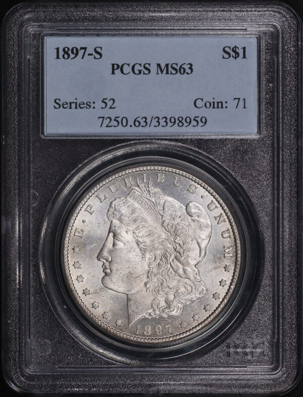 Obverse of this 1897-S Morgan Dollar PCGS MS-63