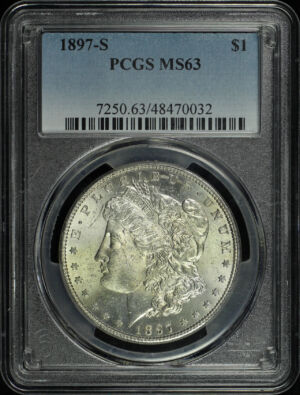 Obverse of this 1897-S Morgan Dollar PCGS MS-63