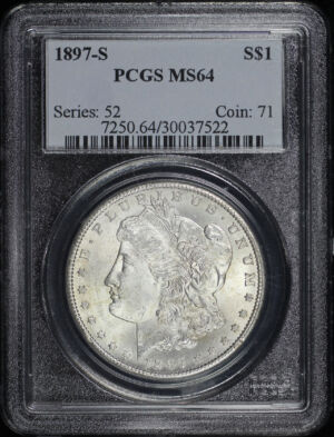 Obverse of this 1897-S Morgan Dollar PCGS MS-64